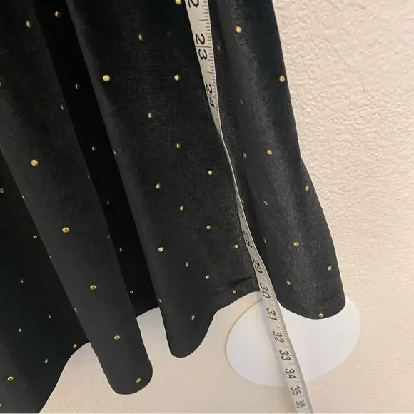 Art Class Long Sleeve bell Velvet stretch mock neck black dress L 10/12 - Picture 7 of 9